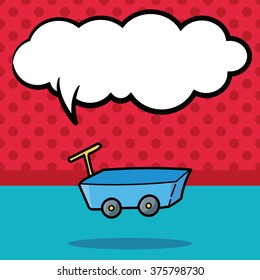 toy car doodle, speech bubble