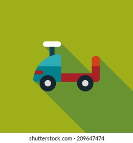 toy car flat icon with long shadow