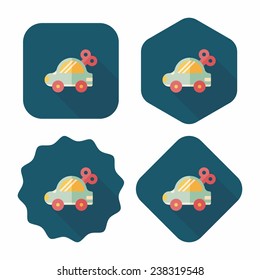 toy car flat icon with long shadow,eps10
