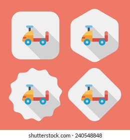toy car flat icon with long shadow,eps10