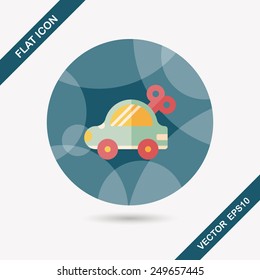 toy car flat icon with long shadow,eps10