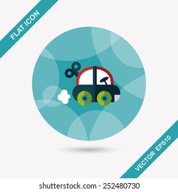toy car flat icon with long shadow,eps10