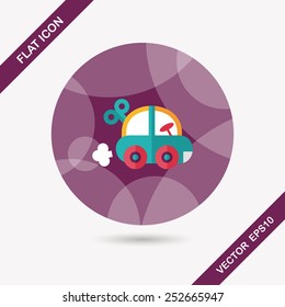 toy car flat icon with long shadow,eps10