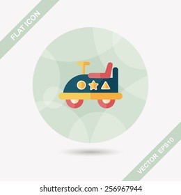 toy car flat icon with long shadow