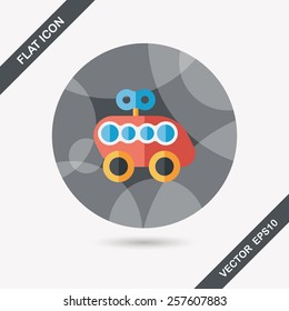 toy car flat icon with long shadow