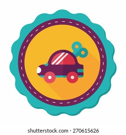 toy car flat icon with long shadow,eps10