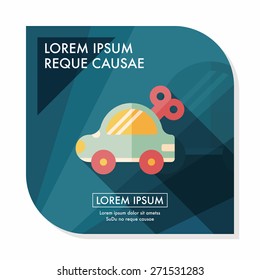 toy car flat icon with long shadow,eps10