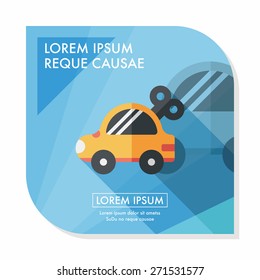 toy car flat icon with long shadow,eps10