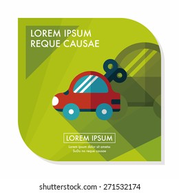 toy car flat icon with long shadow,eps10