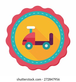 toy car flat icon with long shadow,eps10