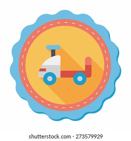 toy car flat icon with long shadow,eps10