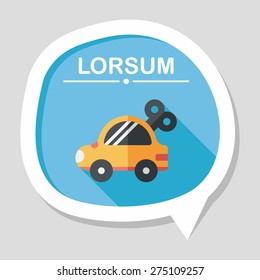 toy car flat icon with long shadow,eps10