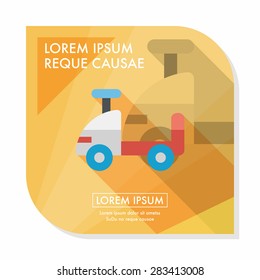 toy car flat icon with long shadow,eps10