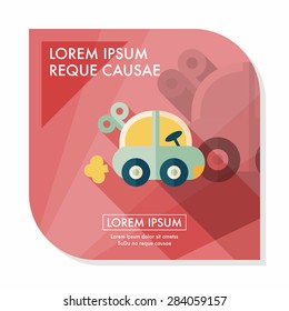 toy car flat icon with long shadow,eps10