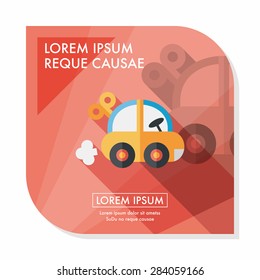 toy car flat icon with long shadow,eps10