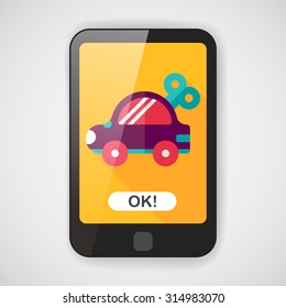 toy car flat icon with long shadow,eps10