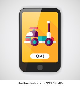 toy car flat icon with long shadow,eps10