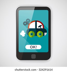 toy car flat icon with long shadow,eps10