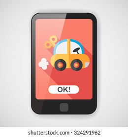 toy car flat icon with long shadow,eps10