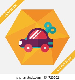 toy car flat icon with long shadow,eps10