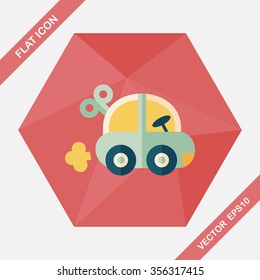toy car flat icon with long shadow,eps10