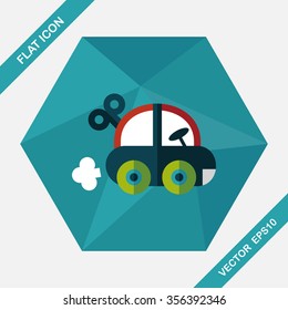toy car flat icon with long shadow,eps10