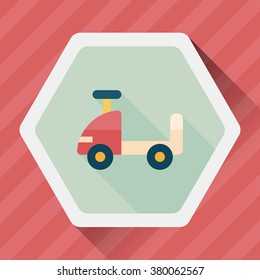 toy car flat icon with long shadow,eps10