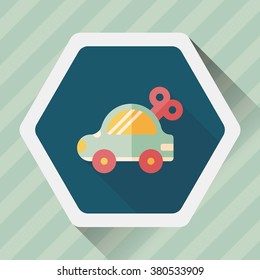 toy car flat icon with long shadow,eps10