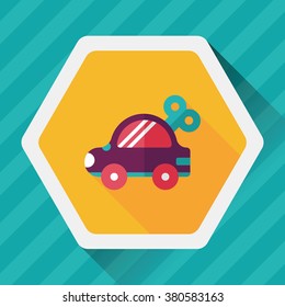 toy car flat icon with long shadow,eps10