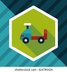 toy car flat icon with long shadow,eps10