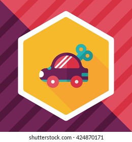 toy car flat icon with long shadow,eps10