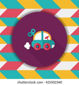 toy car flat icon with long shadow,eps10
