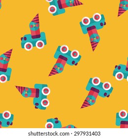 toy car flat icon seamless pattern background