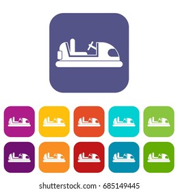 Toy car icons set
