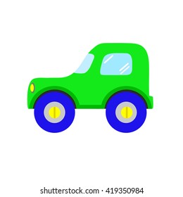 Toy car , isolated on white background, vector illustration