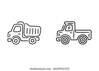 Toy car line art vector illustration