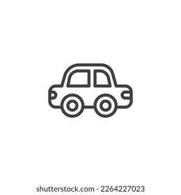 Toy car line icon. linear style sign for mobile concept and web design. Car, auto outline vector icon. Symbol, logo illustration. Vector graphics