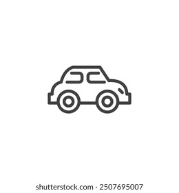 Toy Car line icon. linear style sign for mobile concept and web design. Miniature vehicle outline vector icon. Symbol, logo illustration. Vector graphics