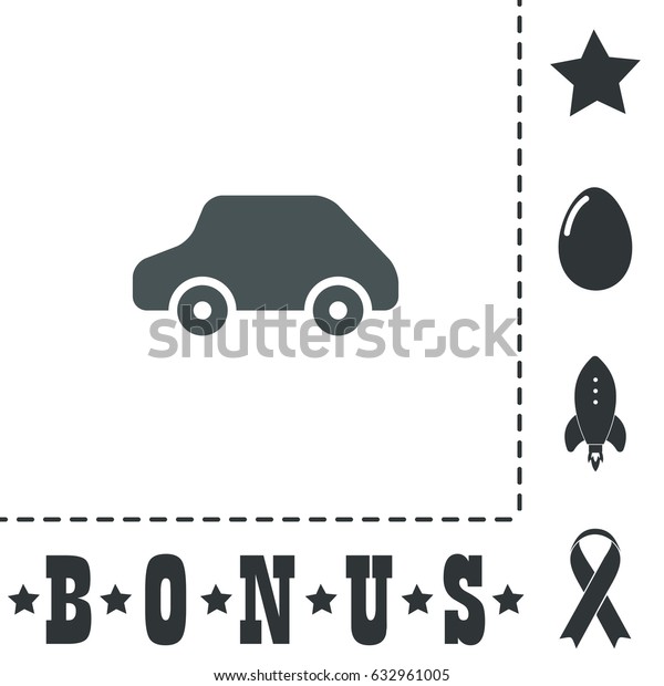 Toy Car\
logo template. Simple flat symbol icon on white background. Vector\
illustration pictogram and bonus\
icons