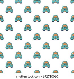 Toy car pattern in cartoon style. Seamless pattern vector illustration