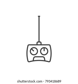 Toy car remote control line icon.