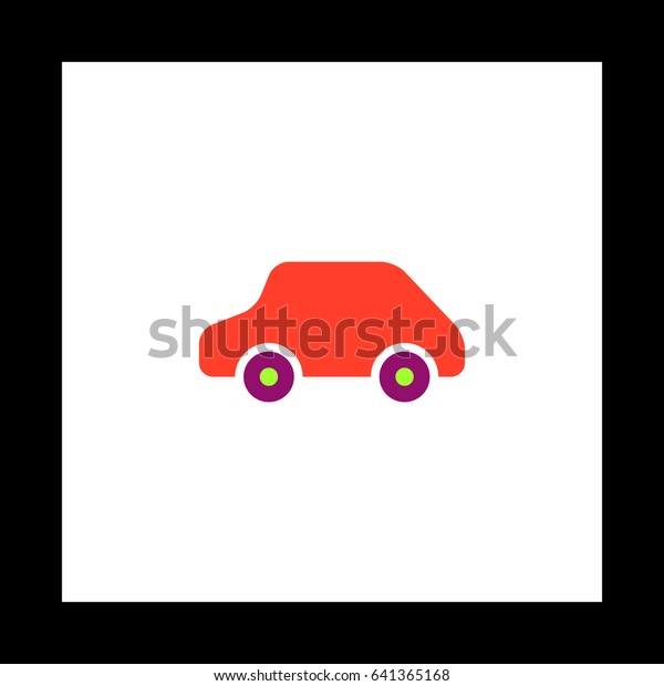 Toy Car Simple vector button. Illustration symbol.\
Color flat icon