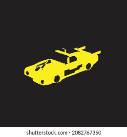 Toy car vector design, Sedan car, universal car, kids car on black background for stickers, patterns, design and invitation card.