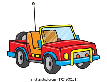 Toy car vector illustration,
isolated on white background.top view