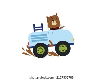 toy car, vector illustration on a white background