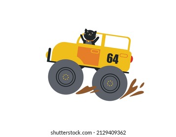 coche de juguete, ilustración vectorial en fondo blanco