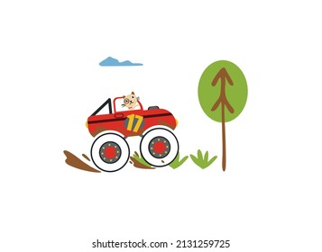 toy car, vector illustration on a white background