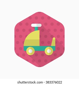 Toy car walker icon , Vector flat long shadow design. Children's toys concept.