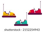 Toy cars for amusement park. Carnival riding attraction