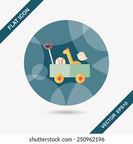 toy cart flat icon with long shadow,eps10